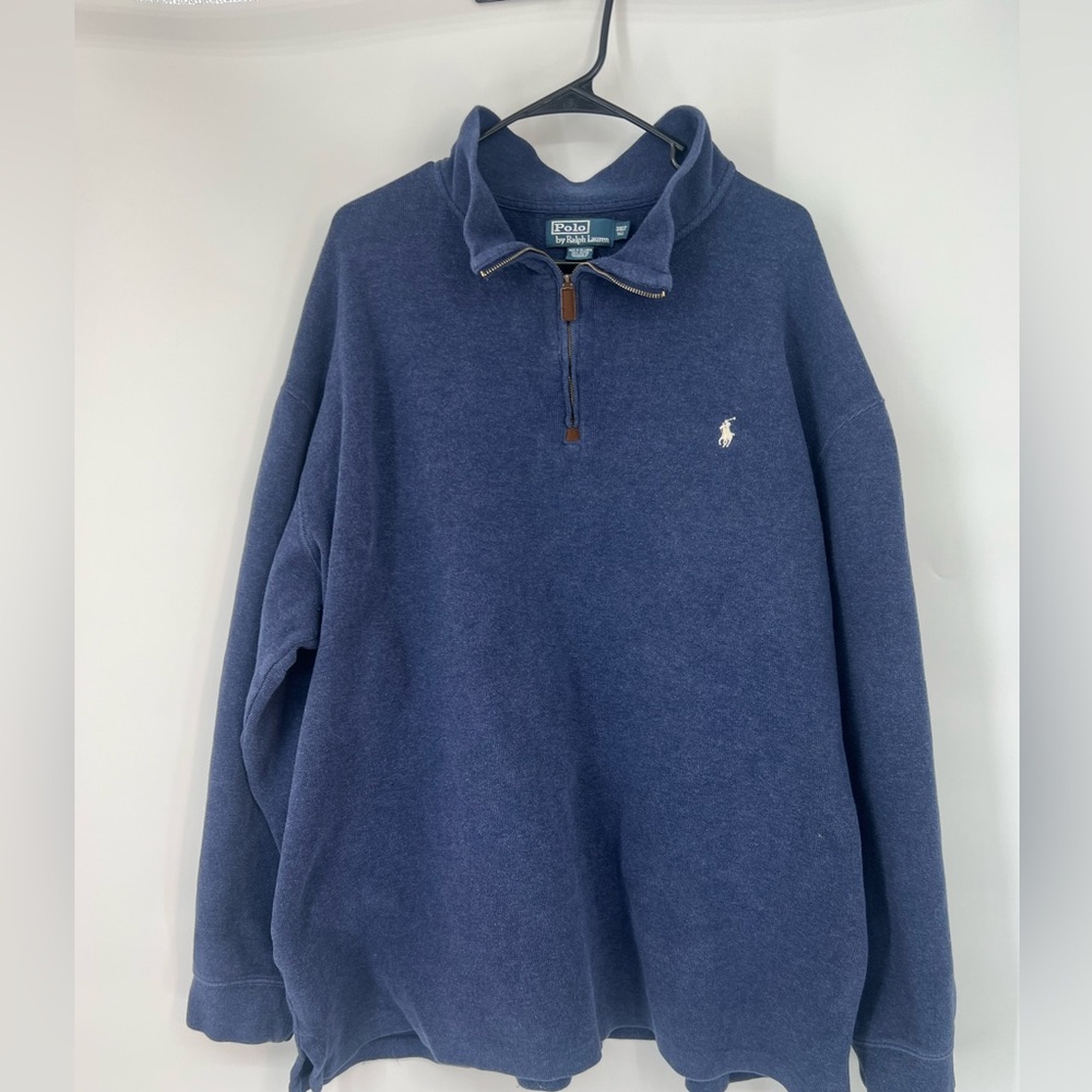 Polo Ralph Lauren Blue Pullover 1/4 zip cotton